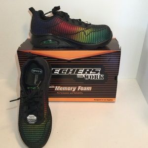 Ladies Sketchers Memory Foam Safety Shoe 7.5